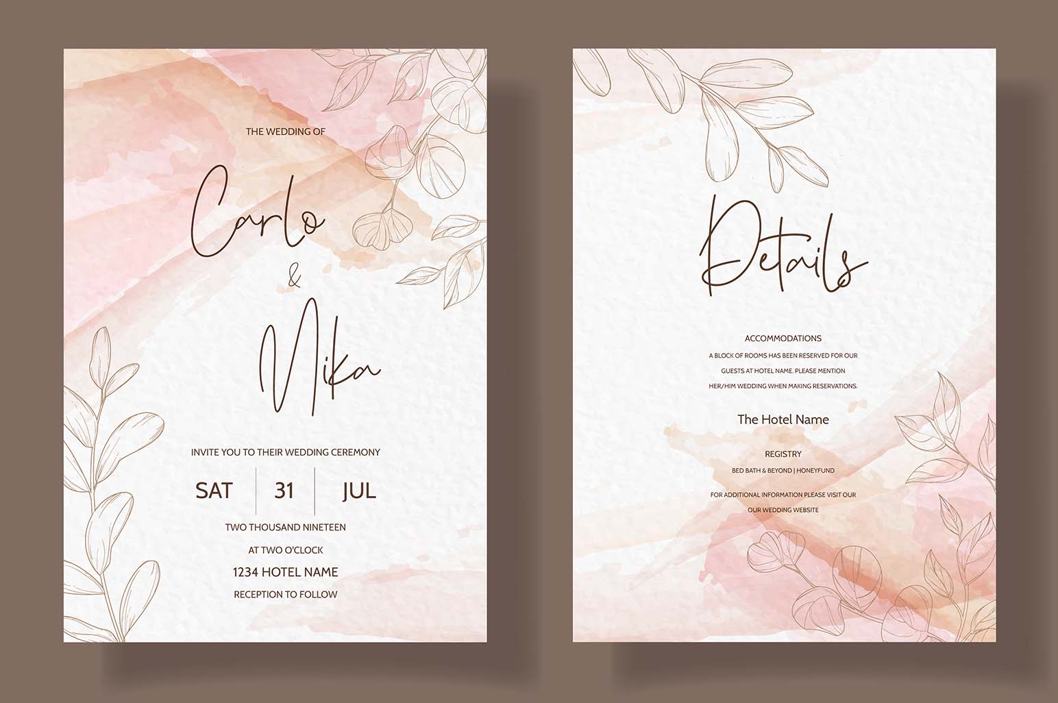 Rose Gold Wedding Invitation Black and Rose Gold Style 37 -  Portugal