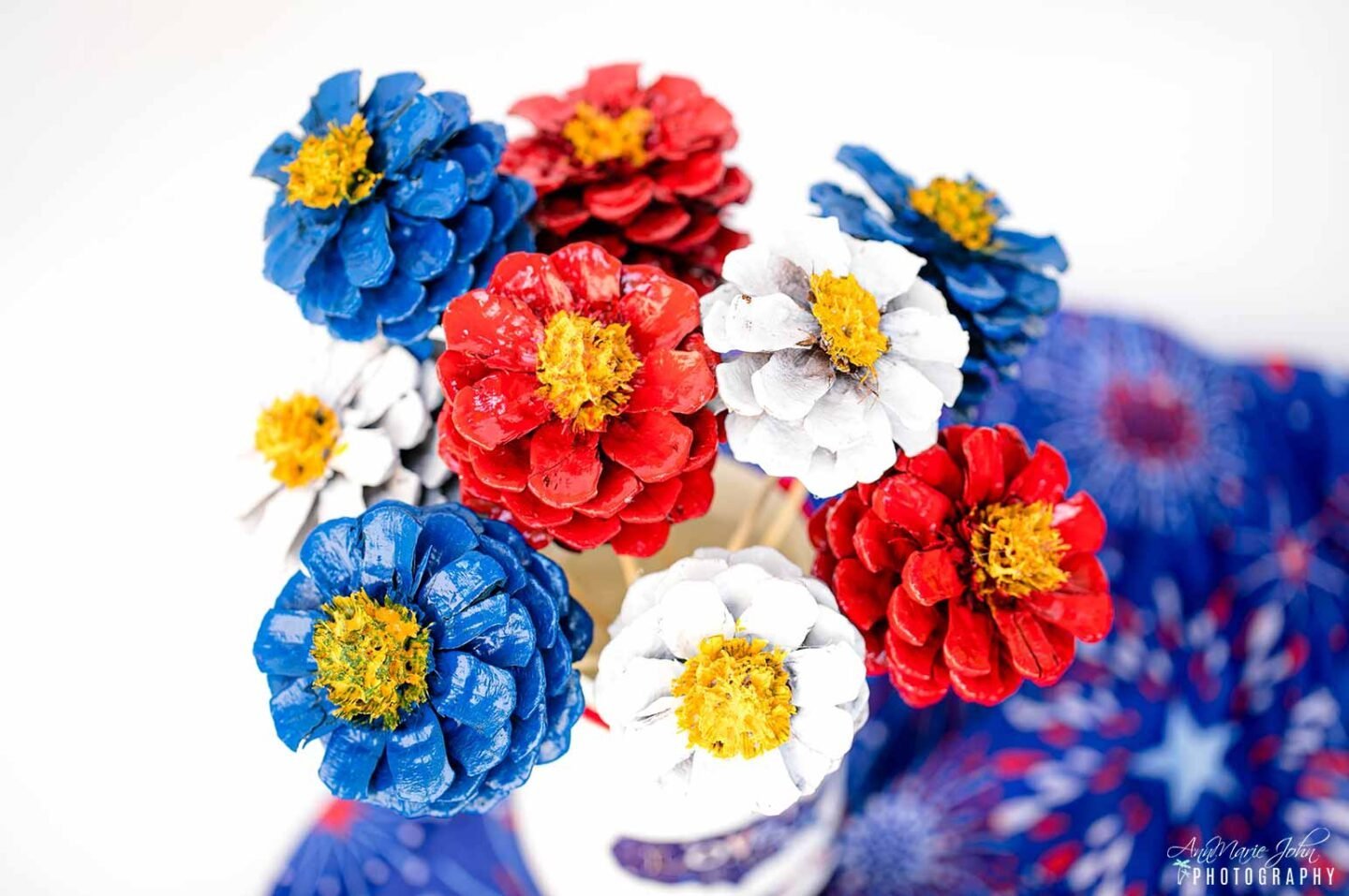 Patriotic Pinecone Flowers Floral Arrangement