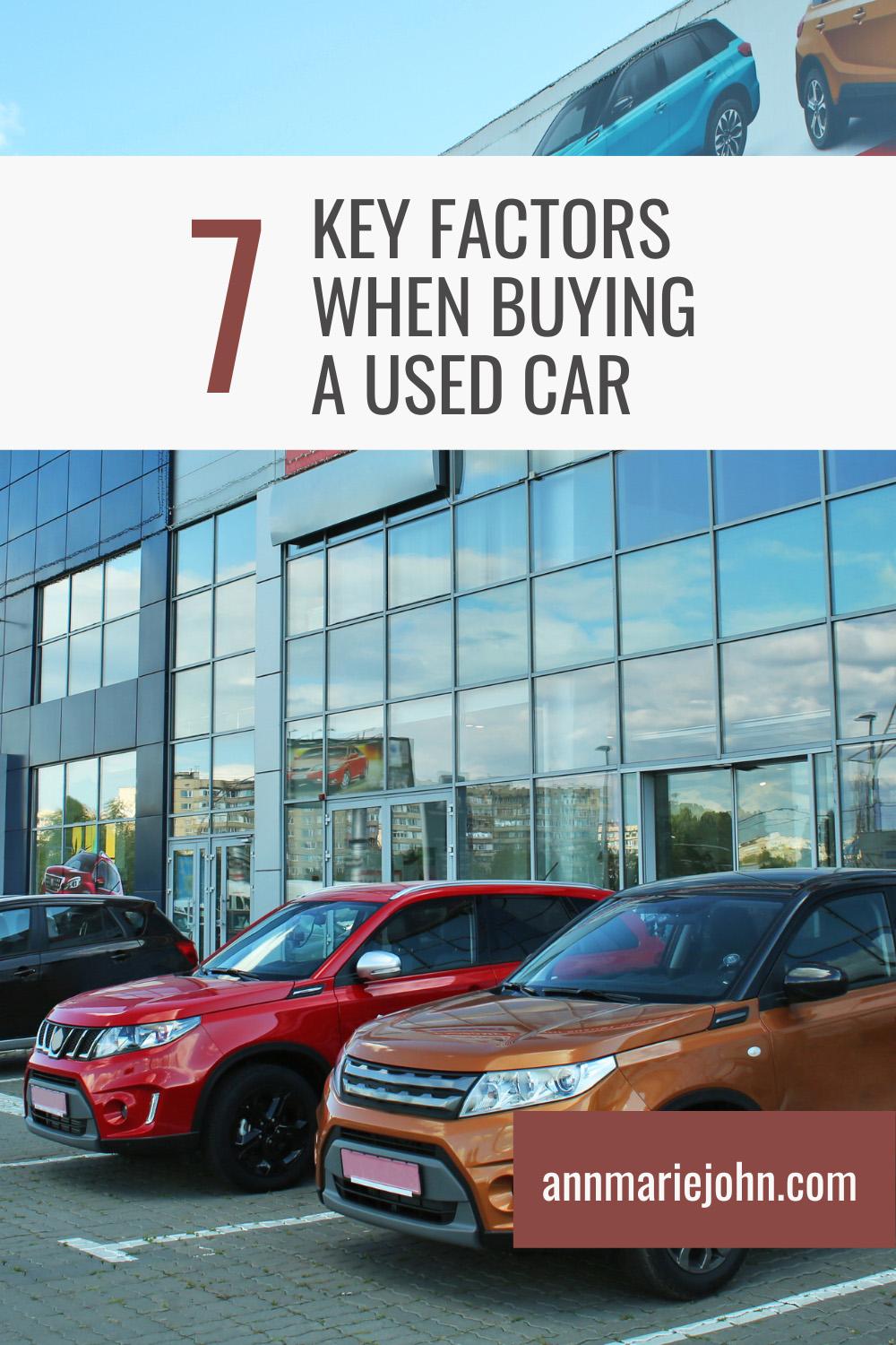 Key Factors When Buying a Used Car
